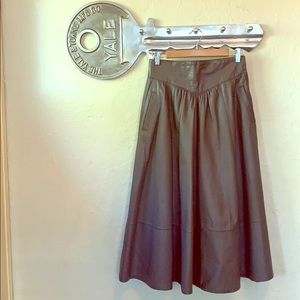 GUY LAROCHE LEATHER MIDI SKIRT VINTAGE